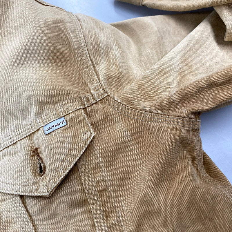 【現状渡し品】【メンズ】 Carhartt カーハート DUCK TRUCKER JACKET ダック トラッカージャケット アウター 146-260506-as-24-izu カラー：ベージュ 万代Net店