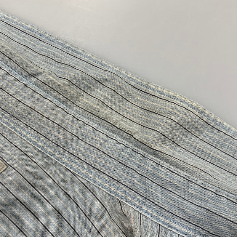 【中古品】【メンズ】 RALPH LAUREN POLO JEANS CO. ラルフローレンポロジーンズ STRIPE LS SHIRT ストライプ ロングスリーブ シャツ トップス 長袖 146-260517-cs-05-izu サイズ：4XT/4XA カラー：ライトブルー 万代Net店
