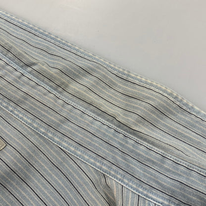 【中古品】【メンズ】 RALPH LAUREN POLO JEANS CO. ラルフローレンポロジーンズ STRIPE LS SHIRT ストライプ ロングスリーブ シャツ トップス 長袖 146-260517-cs-05-izu サイズ：4XT/4XA カラー：ライトブルー 万代Net店
