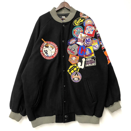 【中古品】【メンズ】 HEADGEAR ヘッドギア NEGRO LEAGUES BASEBALL WOOL WAPPEN VARSITY JACKET ワッペン バーシティジャケット 146-260506-as-35-izu サイズ：XXXXL カラー：ブラック 万代Net店