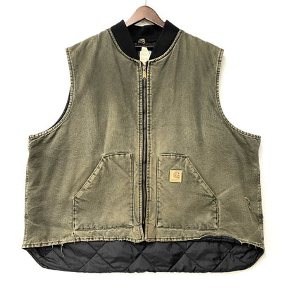 【現状渡し品】【メンズ】 Carhartt カーハート DUCK VEST V02 MOS ダックベスト 146-260506-as-25-izu サイズ：4XL TALL カラー：モスグリーン 万代Net店