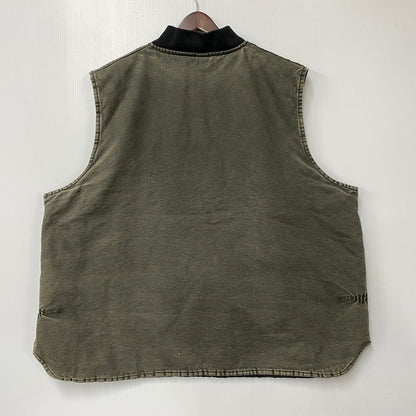 【現状渡し品】【メンズ】 Carhartt カーハート DUCK VEST V02 MOS ダックベスト 146-260506-as-25-izu サイズ：4XL TALL カラー：モスグリーン 万代Net店