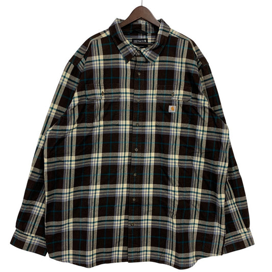 【中古品】【メンズ】 CARHARTT カーハート 105078 DKB 21AW LOOSE FIT HEAVYWEIGHT FLANNEL PLAID SHIRT ルーズ フィット ヘビーウェイト フランネル プレイド シャツ トップス 長袖 146-260517-cs-04-izu サイズ：3XL-TALL カラー：マルチ 万代Net店