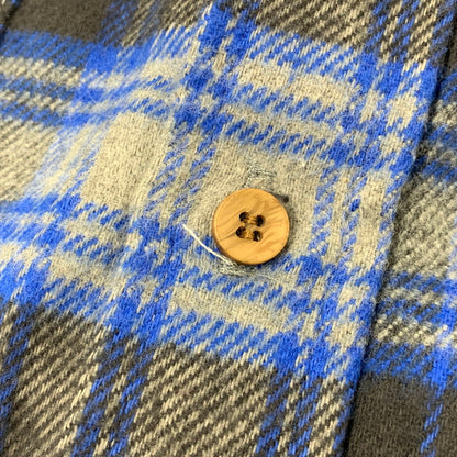 【中古品】【メンズ】 KEY キー USA製 90S HEAVY FLANNEL CHECK LS SHIRT ヘビー フランネル チェック ロングスリーブ シャツ トップス 長袖 146-260517-cs-01-izu サイズ：3XL カラー：ブルー×ブラック 万代Net店