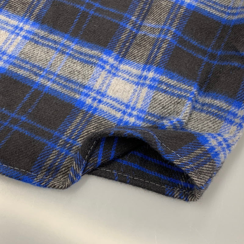 【中古品】【メンズ】 KEY キー USA製 90S HEAVY FLANNEL CHECK LS SHIRT ヘビー フランネル チェック ロングスリーブ シャツ トップス 長袖 146-260517-cs-01-izu サイズ：3XL カラー：ブルー×ブラック 万代Net店