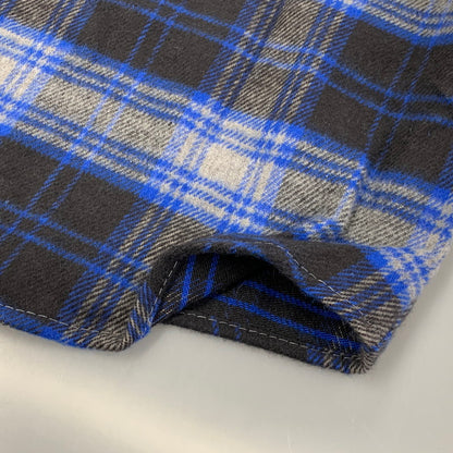 【中古品】【メンズ】 KEY キー USA製 90S HEAVY FLANNEL CHECK LS SHIRT ヘビー フランネル チェック ロングスリーブ シャツ トップス 長袖 146-260517-cs-01-izu サイズ：3XL カラー：ブルー×ブラック 万代Net店