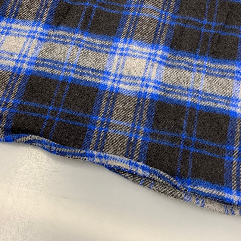 【中古品】【メンズ】 KEY キー USA製 90S HEAVY FLANNEL CHECK LS SHIRT ヘビー フランネル チェック ロングスリーブ シャツ トップス 長袖 146-260517-cs-01-izu サイズ：3XL カラー：ブルー×ブラック 万代Net店