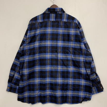 【中古品】【メンズ】 KEY キー USA製 90S HEAVY FLANNEL CHECK LS SHIRT ヘビー フランネル チェック ロングスリーブ シャツ トップス 長袖 146-260517-cs-01-izu サイズ：3XL カラー：ブルー×ブラック 万代Net店