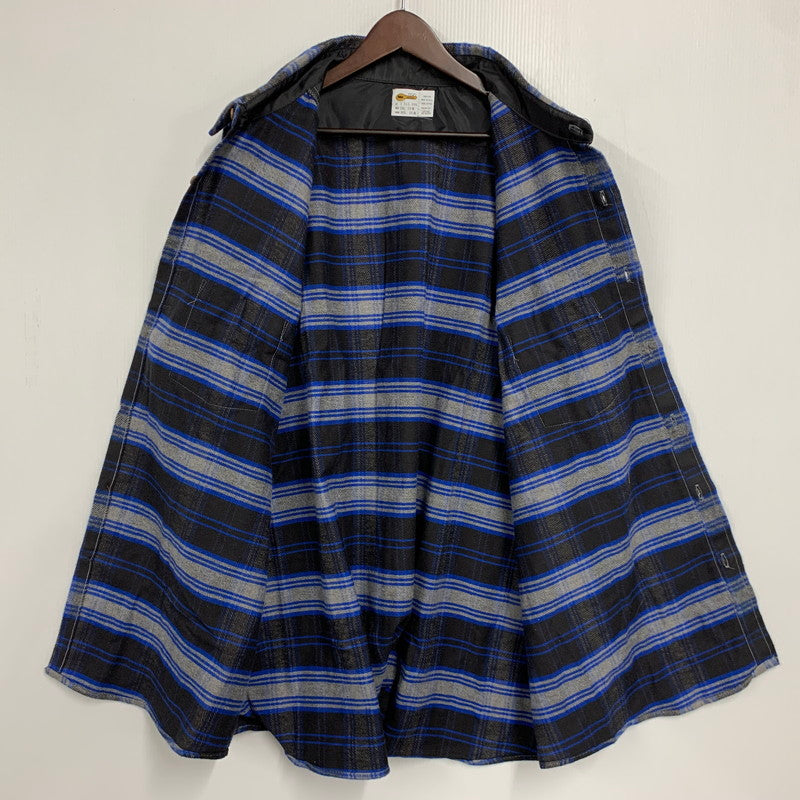 【中古品】【メンズ】 KEY キー USA製 90S HEAVY FLANNEL CHECK LS SHIRT ヘビー フランネル チェック ロングスリーブ シャツ トップス 長袖 146-260517-cs-01-izu サイズ：3XL カラー：ブルー×ブラック 万代Net店