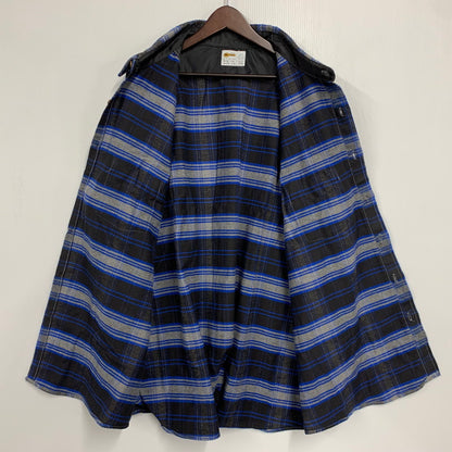 【中古品】【メンズ】 KEY キー USA製 90S HEAVY FLANNEL CHECK LS SHIRT ヘビー フランネル チェック ロングスリーブ シャツ トップス 長袖 146-260517-cs-01-izu サイズ：3XL カラー：ブルー×ブラック 万代Net店