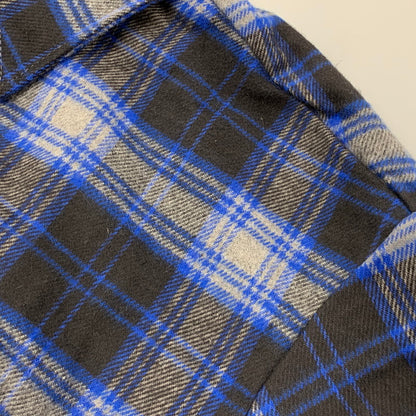 【中古品】【メンズ】 KEY キー USA製 90S HEAVY FLANNEL CHECK LS SHIRT ヘビー フランネル チェック ロングスリーブ シャツ トップス 長袖 146-260517-cs-01-izu サイズ：3XL カラー：ブルー×ブラック 万代Net店