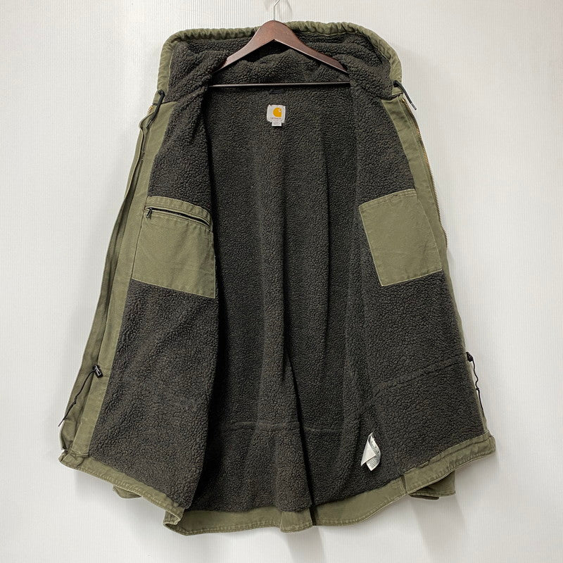 【中古品】【メンズ】 Carhartt カーハート SANDSTONE JACKSON HOODED COAT JACKET SHERPA LINED C95 ARG サンドストーン ジャクソンコート ジャケット メキシコ製 146-260506-as-23-izu サイズ：3XL-TALL カラー：カーキ 万代Net店