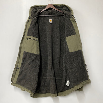【中古品】【メンズ】 Carhartt カーハート SANDSTONE JACKSON HOODED COAT JACKET SHERPA LINED C95 ARG サンドストーン ジャクソンコート ジャケット メキシコ製 146-260506-as-23-izu サイズ：3XL-TALL カラー：カーキ 万代Net店