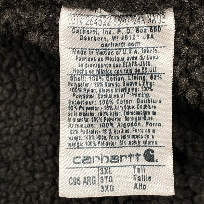 【中古品】【メンズ】 Carhartt カーハート SANDSTONE JACKSON HOODED COAT JACKET SHERPA LINED C95 ARG サンドストーン ジャクソンコート ジャケット メキシコ製 146-260506-as-23-izu サイズ：3XL-TALL カラー：カーキ 万代Net店