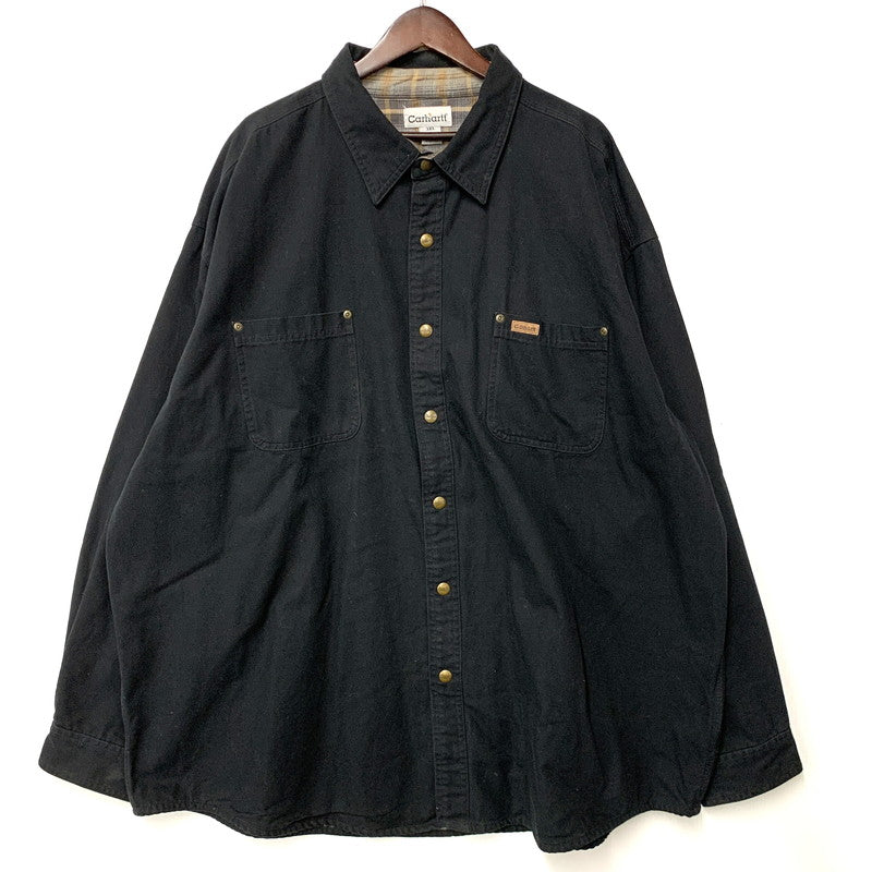 【中古品】【メンズ】 CARHARTT カーハート S96BLK 2009年製 00S CANVAS WORK SHIRT JACKET キャンバス ワーク シャツ ジャケット アウター 146-260517-cs-21-izu サイズ：3XL カラー：ブラック 万代Net店