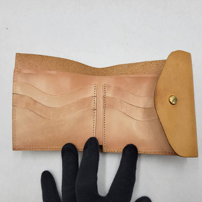 【中古品】【メンズ/レディース】 USED LEATHER COMPACT WALLET レザー コンパクト ウォレット 財布 200-260516-as-41-izu カラー：キャメル 万代Net店