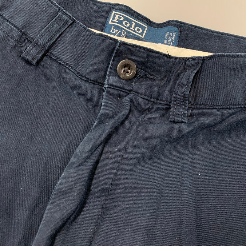 【中古品】【メンズ】 POLO BY RALPH LAUREN ポロバイラルフローレン スリランカ製 RED PONY CHINO HALF PANTS レッド ポニー チノ ハーフ パンツ ボトムス ズボン 157-260517-cs-09-izu サイズ：32 カラー：ネイビー 万代Net店