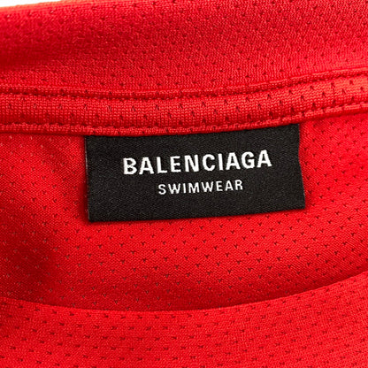 【中古品】【メンズ】 BALENCIAGA バレンシアガ SWIMWEAR TECHNICAL MESH SWIM T-SHIRT 857027 テクニカル メッシュ スイムTシャツ 半袖 トップス 141-260506-as-20-izu サイズ：L カラー：レッド 万代Net店