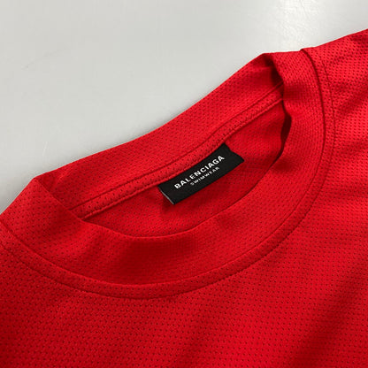 【中古品】【メンズ】 BALENCIAGA バレンシアガ SWIMWEAR TECHNICAL MESH SWIM T-SHIRT 857027 テクニカル メッシュ スイムTシャツ 半袖 トップス 141-260506-as-20-izu サイズ：L カラー：レッド 万代Net店