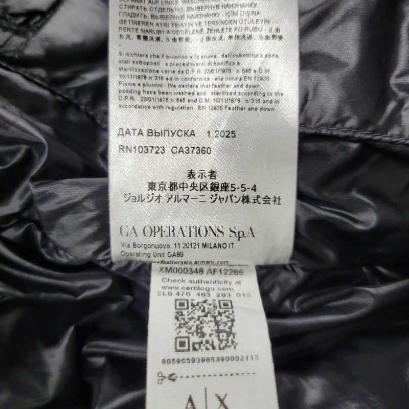 【中古品】【メンズ】 ARMANI EXCHANGE アルマーニエクスチェンジ XM000348 ICON HOODED DOWN JACKET フーデッド ダウン ジャケット アウター 141-260505-kh-01-izu サイズ：L カラー：ブラック 万代Net店