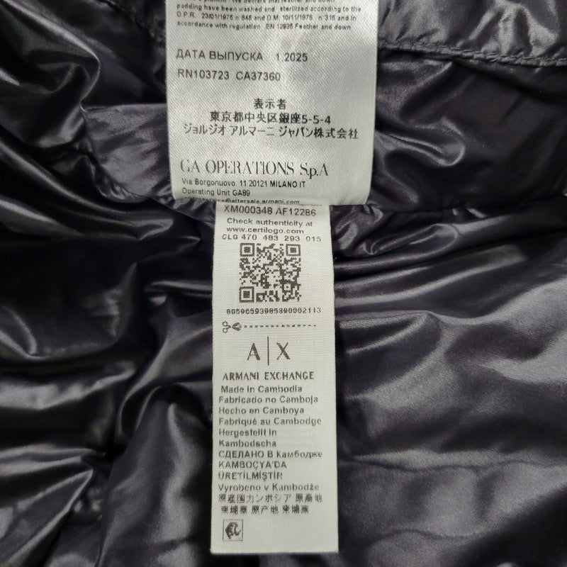 【中古品】【メンズ】 ARMANI EXCHANGE アルマーニエクスチェンジ XM000348 ICON HOODED DOWN JACKET フーデッド ダウン ジャケット アウター 141-260505-kh-01-izu サイズ：L カラー：ブラック 万代Net店