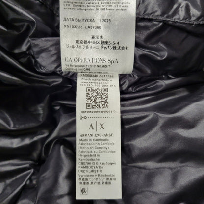 【中古品】【メンズ】 ARMANI EXCHANGE アルマーニエクスチェンジ XM000348 ICON HOODED DOWN JACKET フーデッド ダウン ジャケット アウター 141-260505-kh-01-izu サイズ：L カラー：ブラック 万代Net店