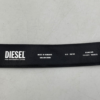 【中古品】【メンズ】 DIESEL X10133 COW LEATHER BELT カウ レザー ベルト 小物 205-260506-cs-07-izu サイズ：90/36 カラー：ブラック 万代Net店