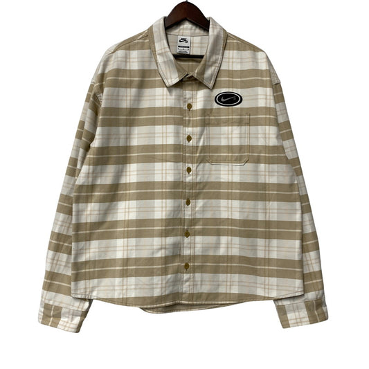 【中古品】【メンズ】 NIKE SB ナイキエスビー HV0257-133 FLNNL BTN UP KOS LS TOP フランネル ボタン アップ コストン ロングスリーブ トップ トップス 長袖 142-260506-cs-12-izu サイズ：XL カラー：ベージュ系 万代Net店