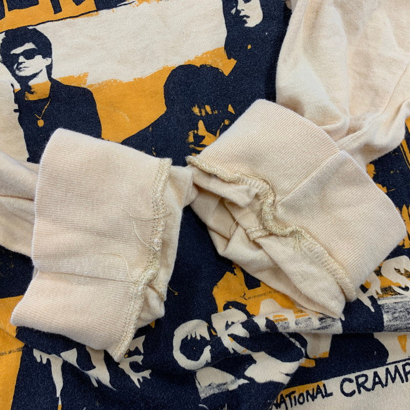 【中古品】【メンズ】 HYSTERIC GLAMOUR ヒステリックグラマー × THE CRAMPS ザ・クランプス CR ROCK'N BONES COVER L/S TEE 02171CL06 長袖 Tシャツ 140-260516-as-37-izu サイズ：XS カラー：イエロー系 万代Net店