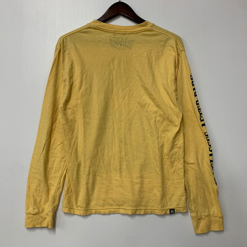 【中古品】【メンズ】 HYSTERIC GLAMOUR ヒステリックグラマー × THE CRAMPS ザ・クランプス CR ROCK'N BONES COVER L/S TEE 02171CL06 長袖 Tシャツ 140-260516-as-37-izu サイズ：XS カラー：イエロー系 万代Net店