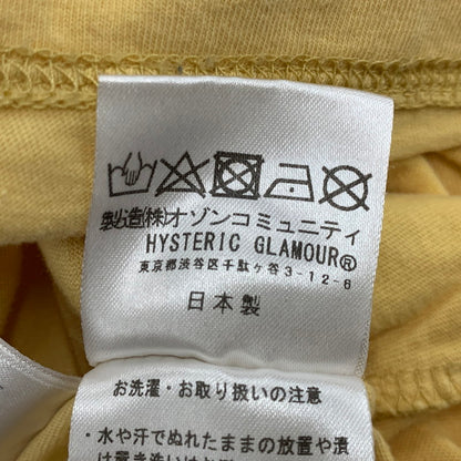 【中古品】【メンズ】 HYSTERIC GLAMOUR ヒステリックグラマー × THE CRAMPS ザ・クランプス CR ROCK'N BONES COVER L/S TEE 02171CL06 長袖 Tシャツ 140-260516-as-37-izu サイズ：XS カラー：イエロー系 万代Net店