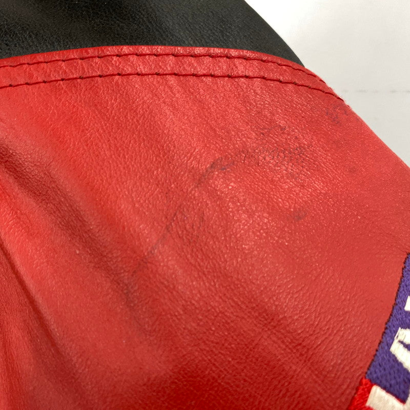 【中古品】【メンズ】 ALL STAR CAFE OFFICIAL オールスターカフェオフィシャル USA製 90S LEATHER VARSITY JACKET レザー バーシティ ジャケット アウター 146-260506-cs-18-izu サイズ：XL カラー：レッド×ブラック 万代Net店