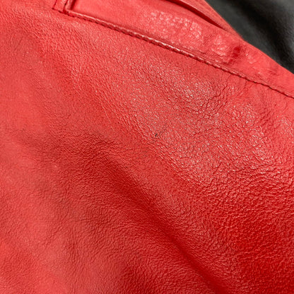 【中古品】【メンズ】 ALL STAR CAFE OFFICIAL オールスターカフェオフィシャル USA製 90S LEATHER VARSITY JACKET レザー バーシティ ジャケット アウター 146-260506-cs-18-izu サイズ：XL カラー：レッド×ブラック 万代Net店