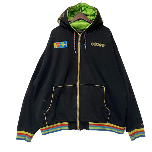 【中古品】【メンズ】 COOGI クージー 刺繍 SWORD FULL ZIP HOODIE ソード フル ジップ フーディー トップス 長袖 146-260518-cs-14-izu サイズ：4XL カラー：ブラック 万代Net店