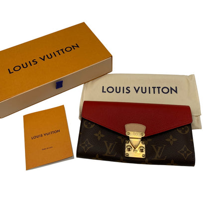 【中古美品】【レディース】 LOUIS VUITTON ルイ・ヴィトン M58414 モノグラム ポルトフォイユ パラス 長財布 財布 179-260506-cs-05-izu カラー：ブラウン×レッド 万代Net店