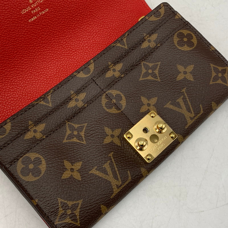 【中古美品】【レディース】 LOUIS VUITTON ルイ・ヴィトン M58414 モノグラム ポルトフォイユ パラス 長財布 財布 179-260506-cs-05-izu カラー：ブラウン×レッド 万代Net店
