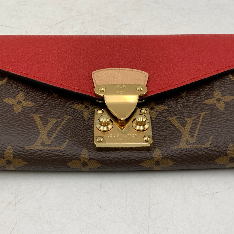 【中古美品】【レディース】 LOUIS VUITTON ルイ・ヴィトン M58414 モノグラム ポルトフォイユ パラス 長財布 財布 179-260506-cs-05-izu カラー：ブラウン×レッド 万代Net店