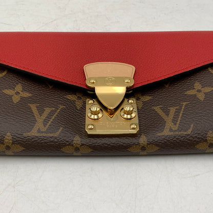 【中古美品】【レディース】 LOUIS VUITTON ルイ・ヴィトン M58414 モノグラム ポルトフォイユ パラス 長財布 財布 179-260506-cs-05-izu カラー：ブラウン×レッド 万代Net店