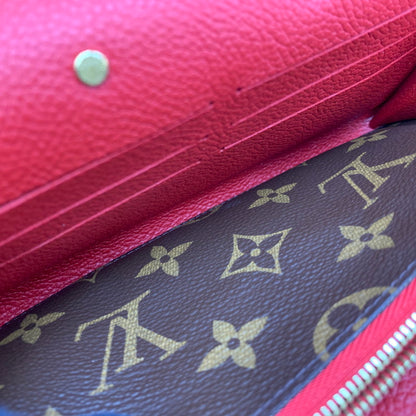 【中古美品】【レディース】 LOUIS VUITTON ルイ・ヴィトン M58414 モノグラム ポルトフォイユ パラス 長財布 財布 179-260506-cs-05-izu カラー：ブラウン×レッド 万代Net店