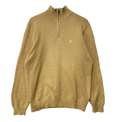 【中古品】【メンズ】 POLO BY RALPH LAUREN ポロバイラルフローレン KR-RL-LM-0160 HALF ZIP COTTON KNIT SWEATER ハーフ ジップ コットン ニット セーター トップス 長袖 146-260517-cs-18-izu サイズ：M カラー：ベージュ 万代Net店