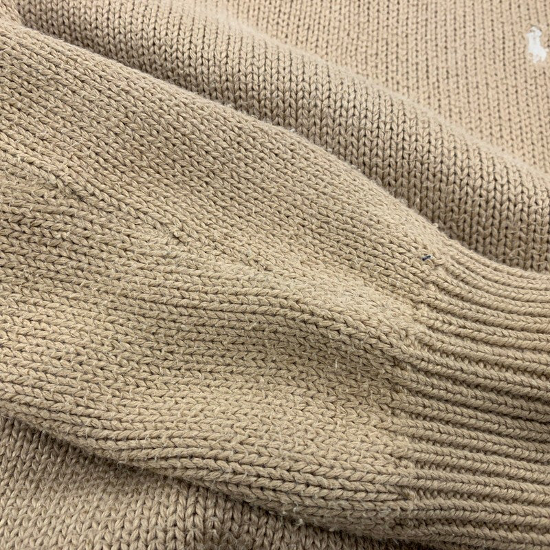 【中古品】【メンズ】 POLO BY RALPH LAUREN ポロバイラルフローレン KR-RL-LM-0160 HALF ZIP COTTON KNIT SWEATER ハーフ ジップ コットン ニット セーター トップス 長袖 146-260517-cs-18-izu サイズ：M カラー：ベージュ 万代Net店