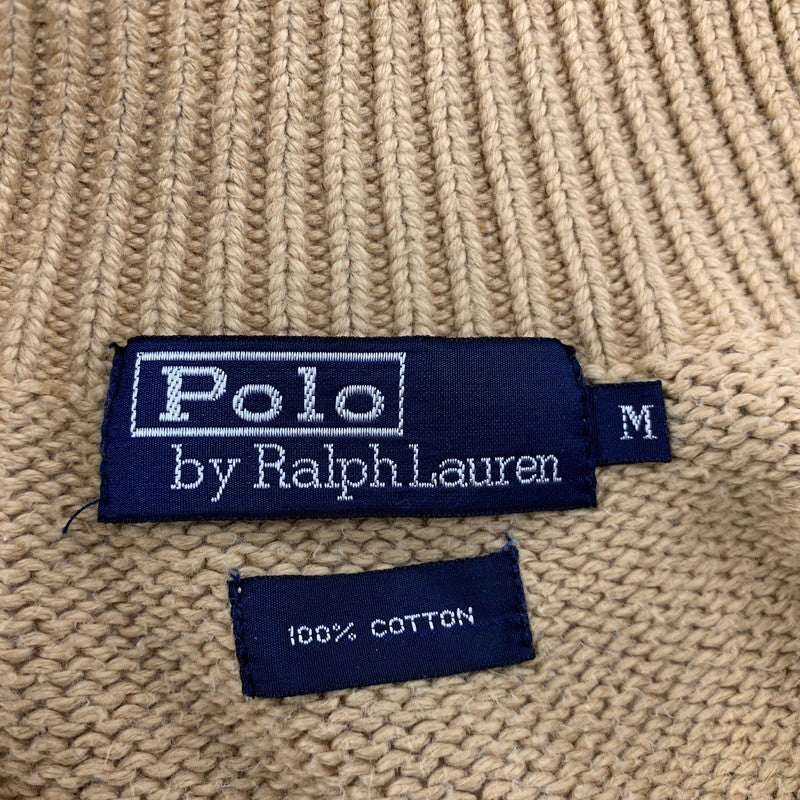 【中古品】【メンズ】 POLO BY RALPH LAUREN ポロバイラルフローレン KR-RL-LM-0160 HALF ZIP COTTON KNIT SWEATER ハーフ ジップ コットン ニット セーター トップス 長袖 146-260517-cs-18-izu サイズ：M カラー：ベージュ 万代Net店