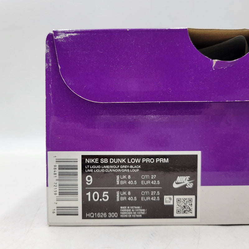 【中古品】【メンズ】 NIKE SB ナイキエスビー DUNK LOW PRO PRM HQ1626-300 ダンク ロー プロ プレミアム スニーカー シューズ 靴 160-260516-as-50-izu サイズ：27cm カラー：LT LOQUID LIME/WOLF GREY-BLACK 万代Net店