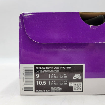 【中古品】【メンズ】 NIKE SB ナイキエスビー DUNK LOW PRO PRM HQ1626-300 ダンク ロー プロ プレミアム スニーカー シューズ 靴 160-260516-as-50-izu サイズ：27cm カラー：LT LOQUID LIME/WOLF GREY-BLACK 万代Net店