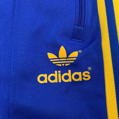【中古品】【メンズ】 ADIDAS アディダス GE0812 復刻 ADICOLOR ARCHIVE TRACK PANTS アディカラー アーカイブ トラック パンツ ボトムス 159-260517-kh-08-izu サイズ：L カラー：ブルー×イエロー 万代Net店