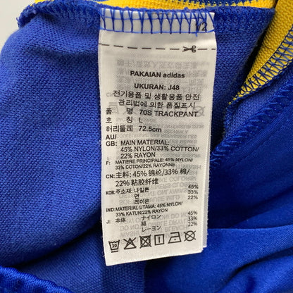 【中古品】【メンズ】 ADIDAS アディダス GE0812 復刻 ADICOLOR ARCHIVE TRACK PANTS アディカラー アーカイブ トラック パンツ ボトムス 159-260517-kh-08-izu サイズ：L カラー：ブルー×イエロー 万代Net店