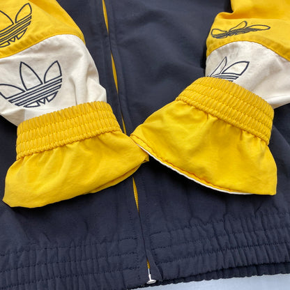【中古品】【メンズ】 ADIDAS アディダス DV3118 BLOCKED WARM UP JACKET ブロック ウォーム アップ ジャケット アウター 148-260518-cs-12-izu サイズ：O カラー：イエロー×ブラック 万代Net店