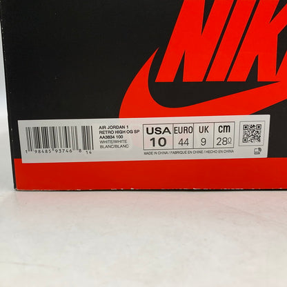 【中古美品】【メンズ】 NIKE×VIRGIL ABLOH ARCHIVE (V.A.A.) ナイキ×ヴァージルアブローアーカイブ AA3834-100 AIR JORDAN 1 RETRO HIGH OG エア ジョーダン レトロ ハイ オージー スニーカー シューズ 靴 160-260507-cs-11-izu サイズ：28cm カラー：WHITE/WHITE 万代Net店
