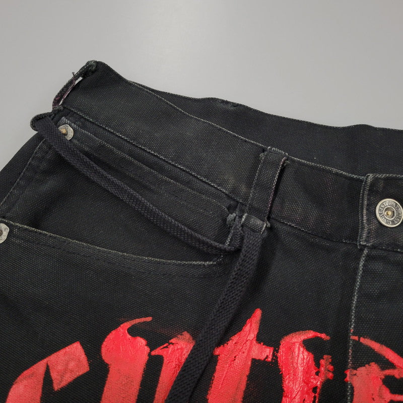 【中古品】【メンズ】 CVTVLIST カタリスト CORDUROY DOUBLEKNEE PAINT PANTS 2101110402 コーデュロイ 切替 ダブルニー ペイント パンツ 153-260508-as-10-izu サイズ：2 カラー：ブラック×レッド 万代Net店