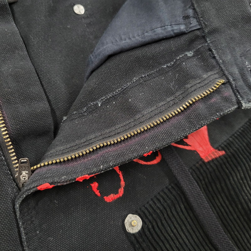 【中古品】【メンズ】 CVTVLIST カタリスト CORDUROY DOUBLEKNEE PAINT PANTS 2101110402 コーデュロイ 切替 ダブルニー ペイント パンツ 153-260508-as-10-izu サイズ：2 カラー：ブラック×レッド 万代Net店